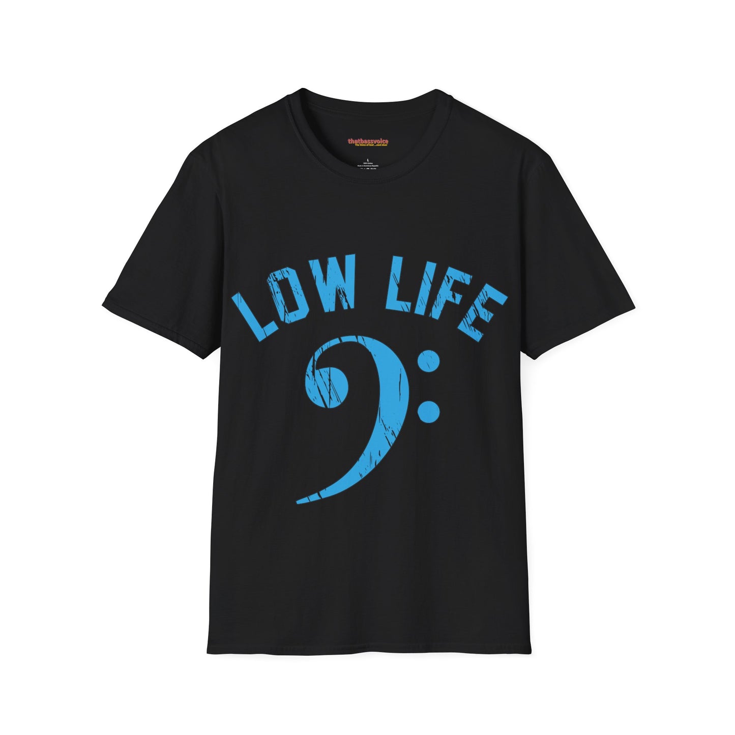 "Distressed- BLUE Low Life" Unisex Softstyle T-Shirt