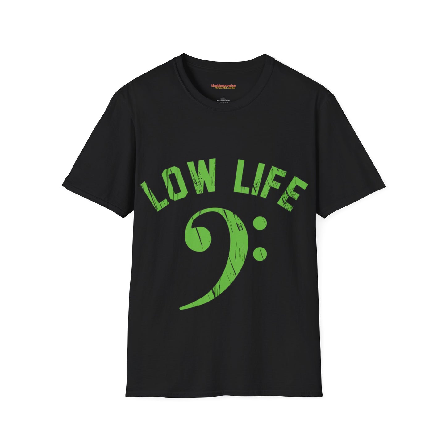 "Distressed- GREEN Low Life" Unisex Softstyle T-Shirt