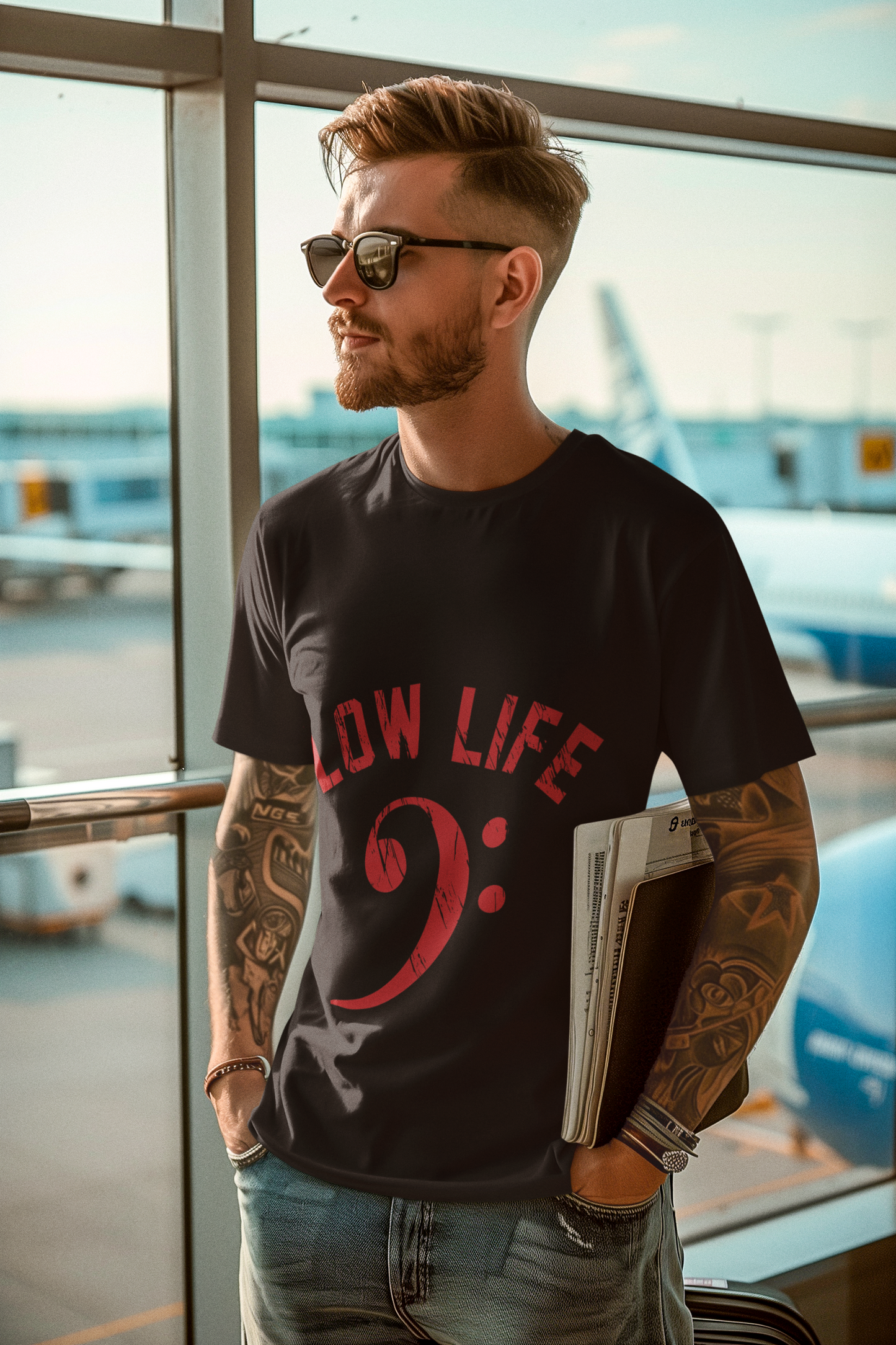 "Distressed- RED Low Life" Unisex Softstyle T-Shirt