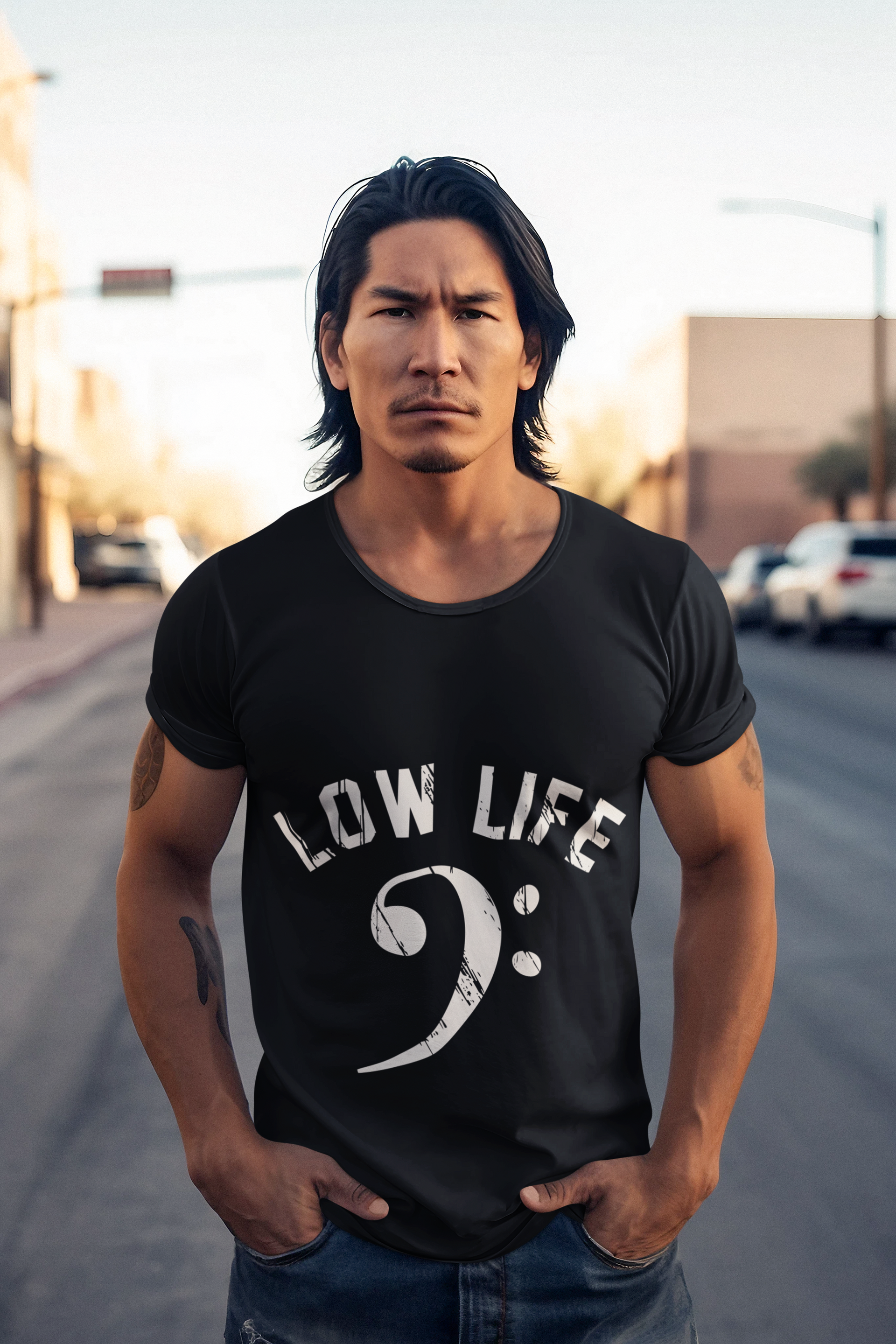 Distressed- WHITE Low Life