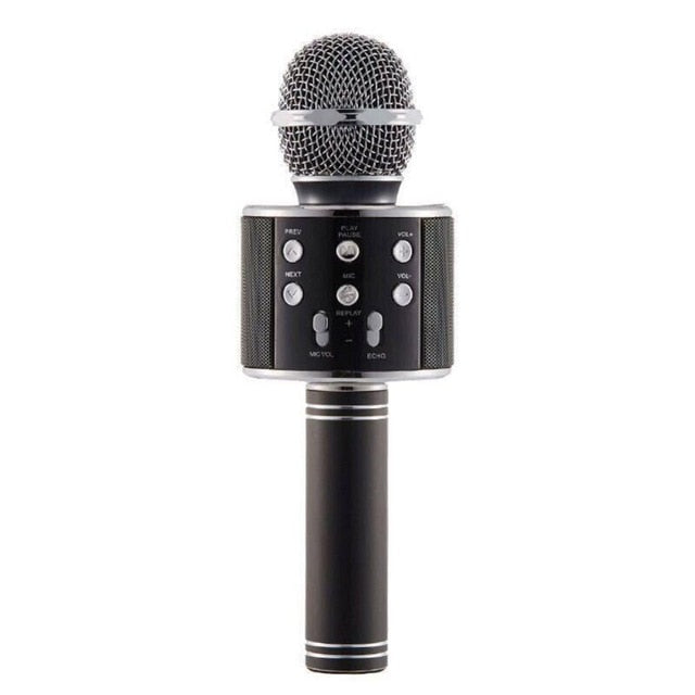 WS 858 Wireless Bluetooth Karaoke Handheld Microphone USB KTV