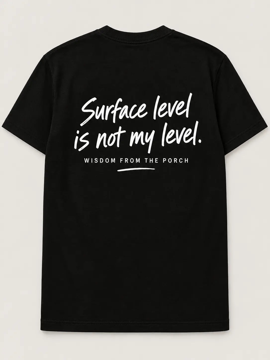 Back mockup: Surface level is not my level.