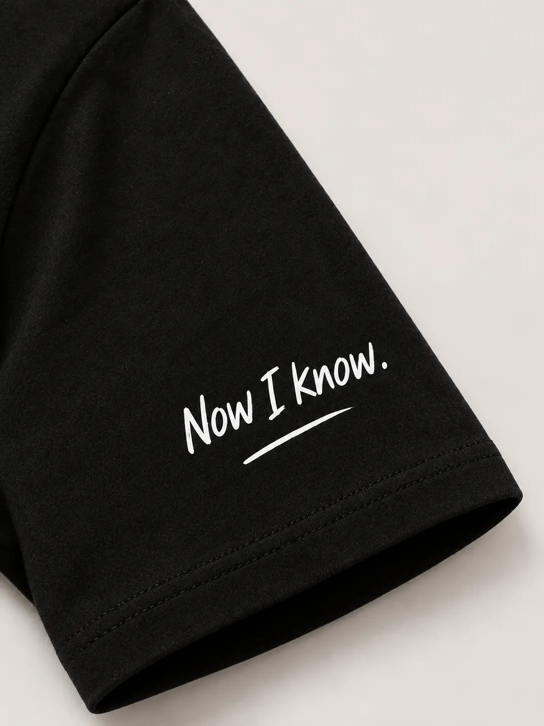 Sleeve mockup: Now I know.