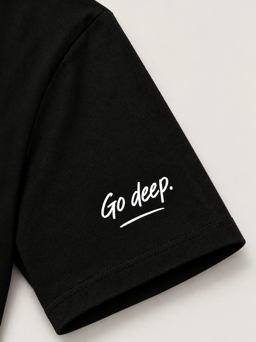 Sleeve mockup: Go deep.